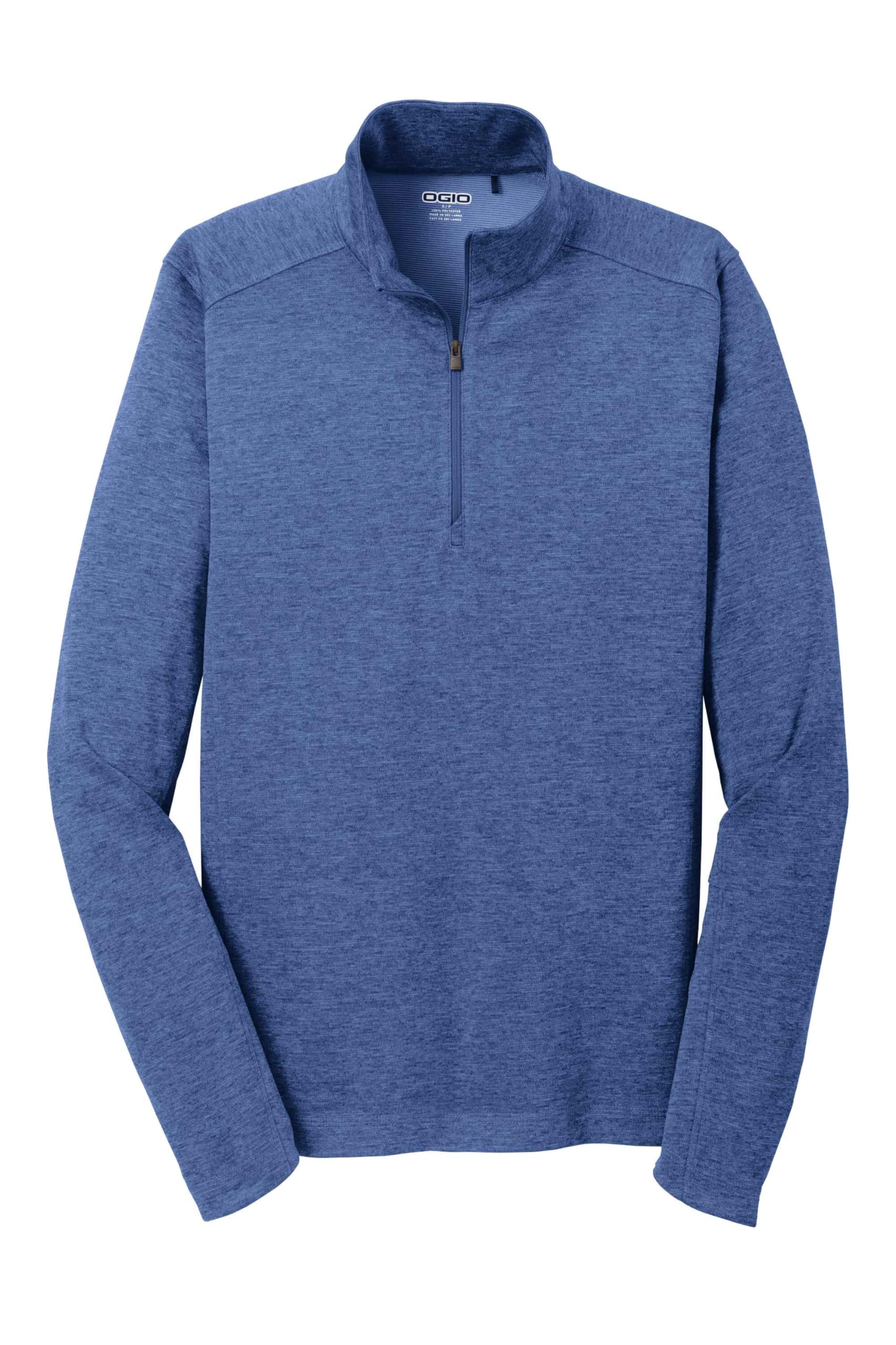Unisex Pixel Quarter Zip | Moisture Wicking Pullover by OGIO – 4X-Large, Polyester Blend, Optic Blue, Model OG202