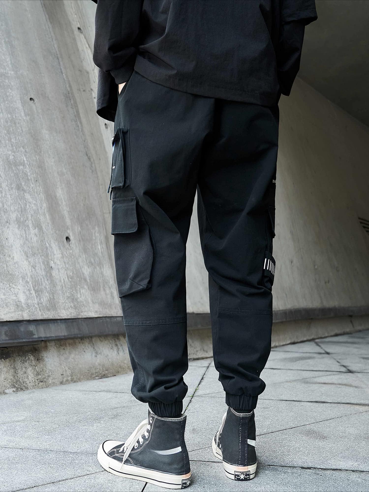 Mens Cargo Pants Casual Joggers Techwear Cotton Streetwear Hip Hop Trousers