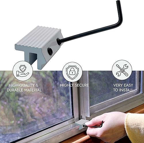Miniatura 4 de NU-SET Cerradura  Cerradura deslizante resistente a manipulaciones  Cerradura de ventana de doble tornillo hexagonal para seguridad de ventana
