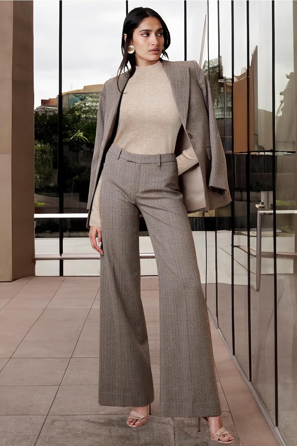 Arach&Cloz Women's Wool Blend Fall Sweaters Mock Neck Business Casual Outfits - Image 2