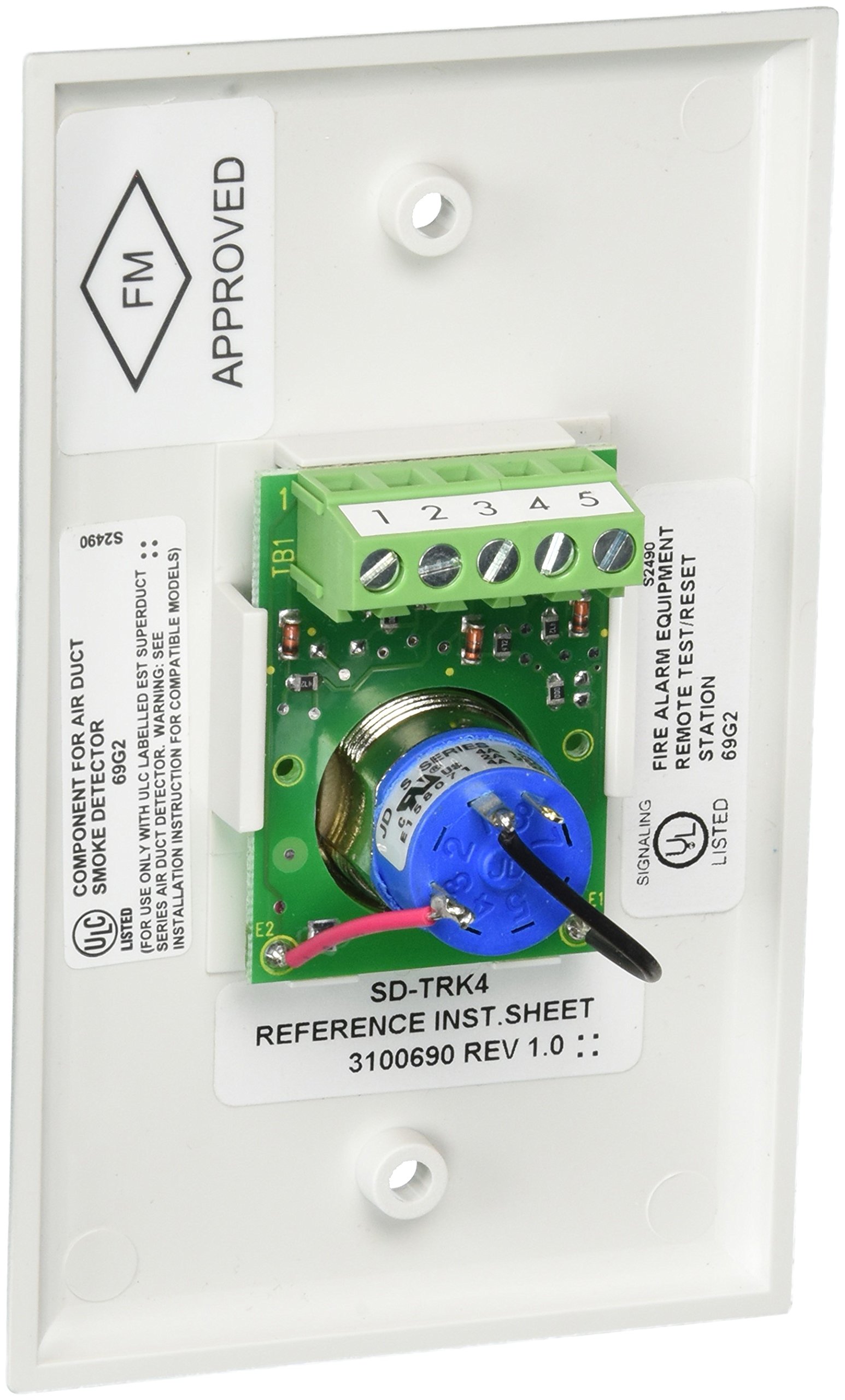 Edwards-Signaling Remote Test Station, Keyed, H 3 x L 2 in: Smoke