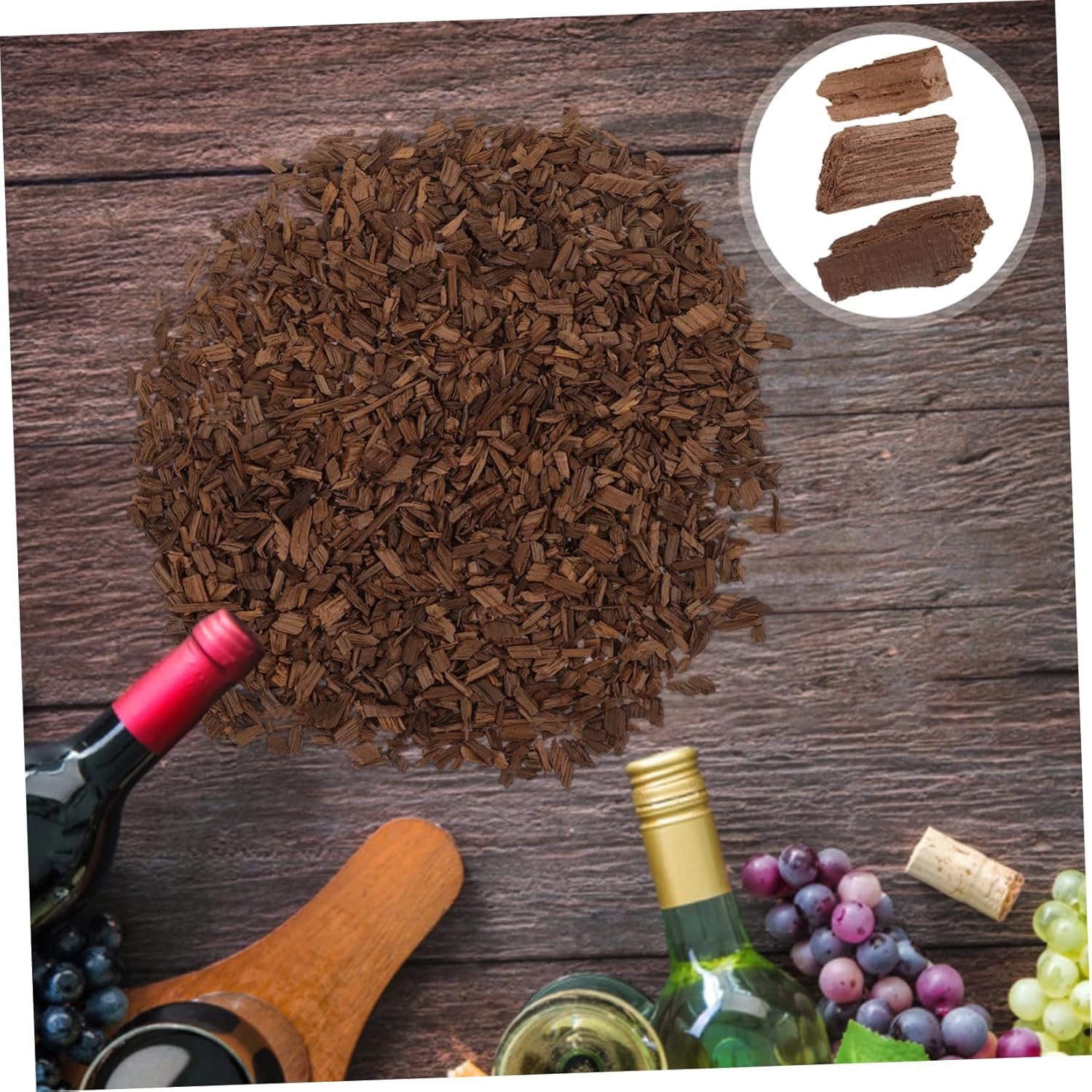 Cabilock 5 Packs French Oak Chips for Home Wine Brewing Enhance Flavor Quality of Red Wine for Aging Whiskey