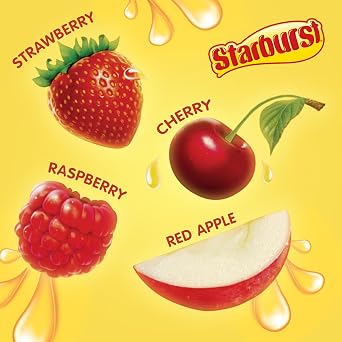 Starburst FaveReds Fruit Sweets in Bulk, 24 Packs of 45g