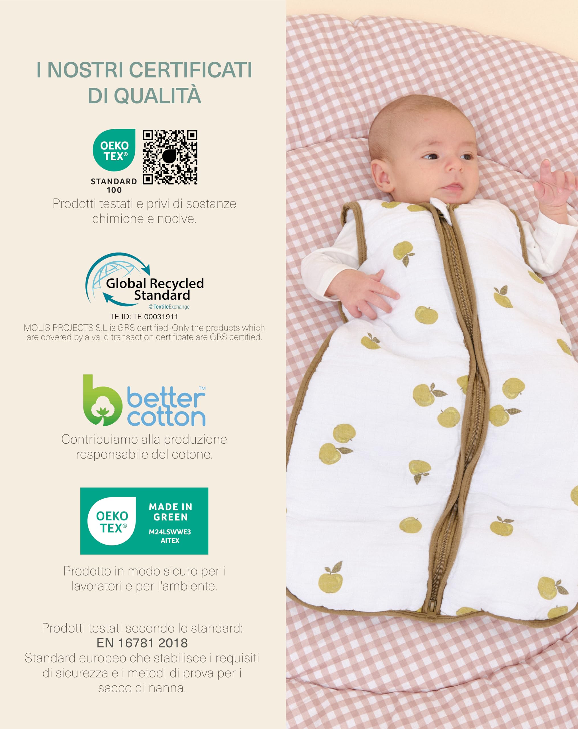 Fleece babyslaapzak 'Petit Béguin' - TOG 3 - WIT - 27.00