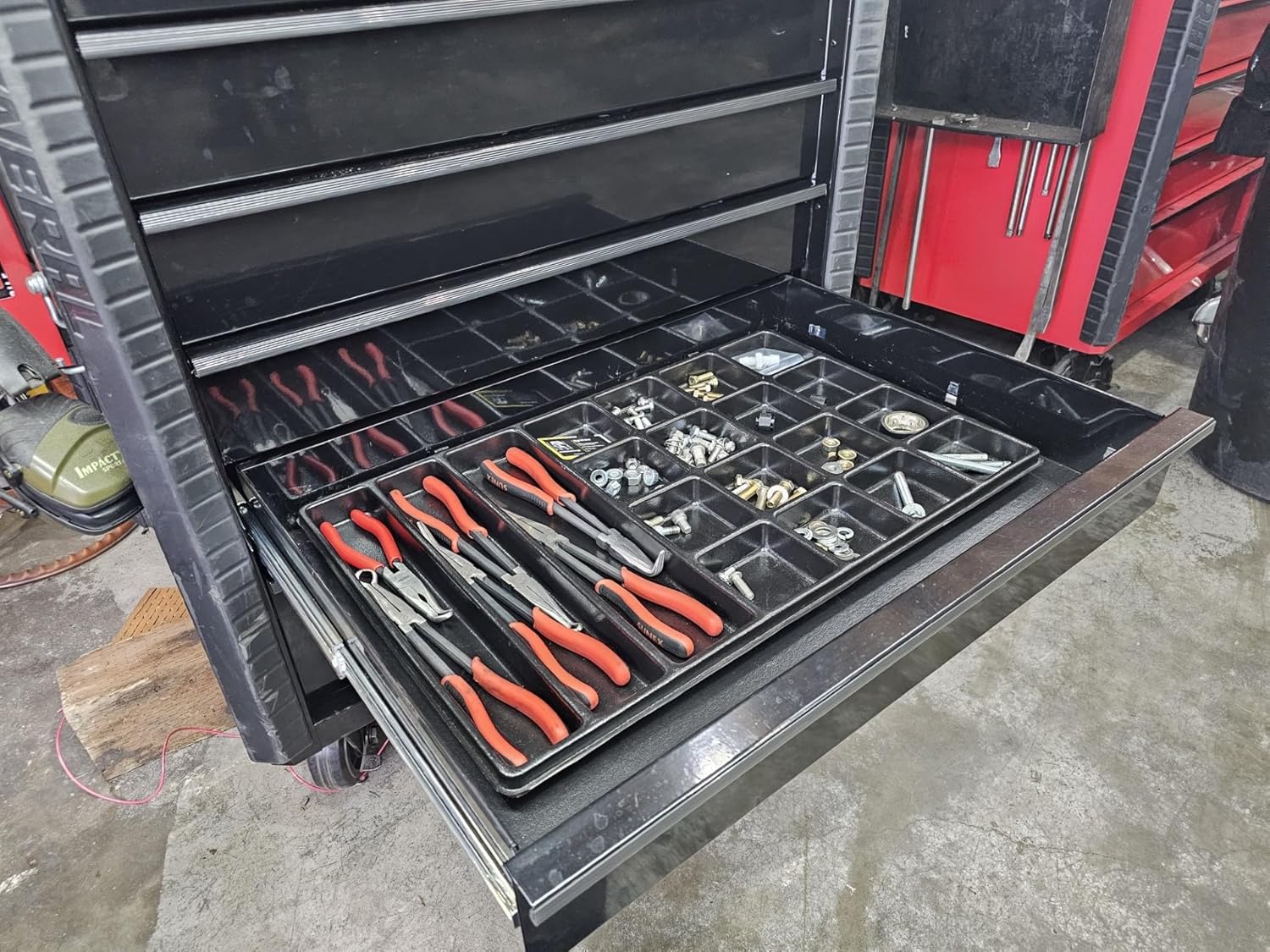 Protoco 3019 Utility Tool Tray Tool Box Organizer with 25 inch (L) x 15.5 inch (W) x 1.25 inch (H) Dims and Built from a Durable Rubberized Compound to Protect and Keep Your Tool Box Organized