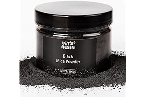 LET'S RESIN Mica Powder Black: 3.5 Ounce Shimmer Resin Pigment Powder for...