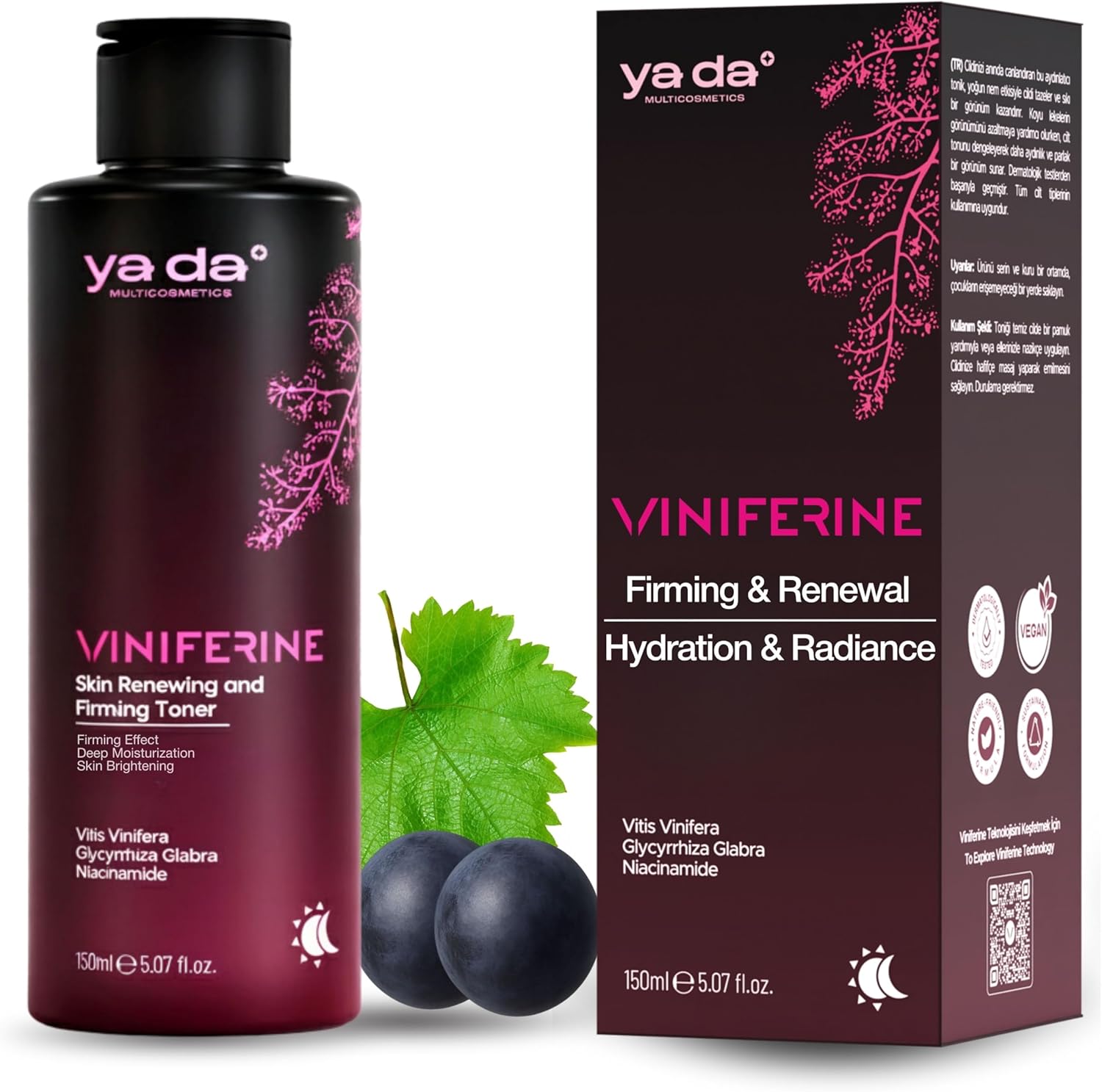 Viniferine Rejuvenating and Firming Tonic for Face - Hydrating Toner with Niacinamide & Licorice Extract | Moisturizing Brightening Facial Toner for Acne-Prone, Sensitive & Oily Skin & Anti-Aging Care