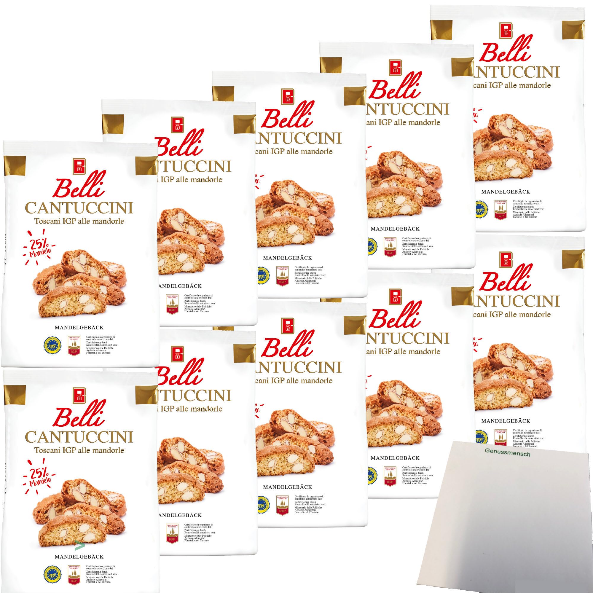 Belli Cantuccini Gebäck mit 25% Mandeln VPE (10x250g Beutel) + usy Block