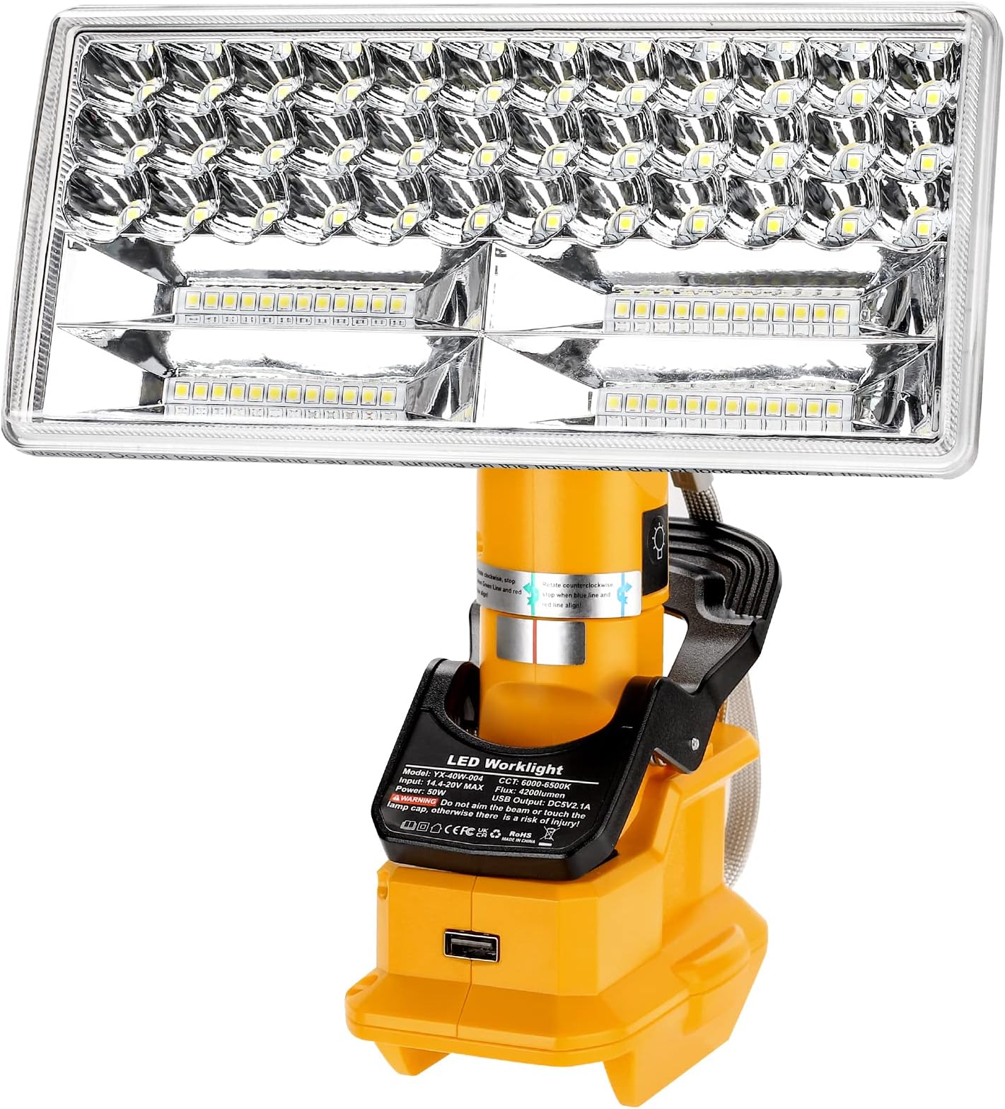 DTEZ 20V LED Work Light For DeWalt Batteries - 4200LM Flashlight With USB Port, 3 Modes For Camping & Emergencies - View #9