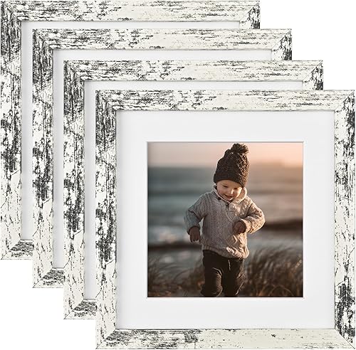 Vista 79 de KINLINK Juego de 4 portarretratos de 12 x 12 pulgadas, cuadrados de madera mate de 8 x 8 pulgadas con plexiglás para 8 x 8 pulgadas con paspartú