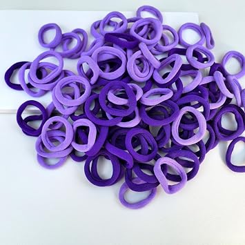100PCS Seamless Hair Bands for Women, No-Slip Hair Accessories Purple, 1.6in Smooth