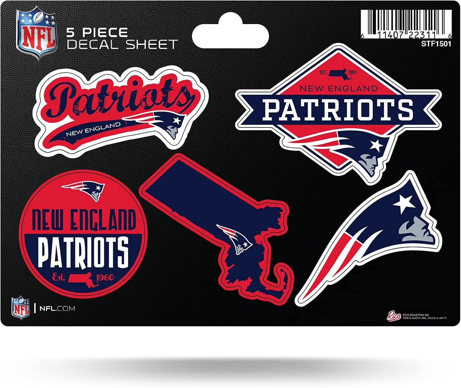 Rico Industries NFL 5-Pc Sticker Sheet