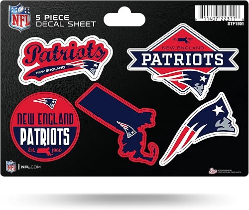 Vista 27 de Rico Industries Hoja de calcomanías NFL de 5 piezas