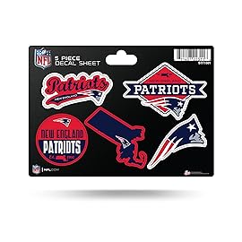 Rico Industries NFL New England Patriots 5-Piece Die-Cut Decal Sheet