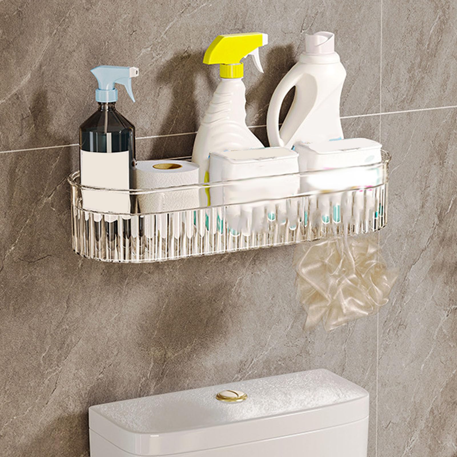 Gavigain Shower Corner Caddy Plastic Corner Shower Shelf Wall Mounted Shower Corner Shower Caddy for Bathroom Kitchen Toilet