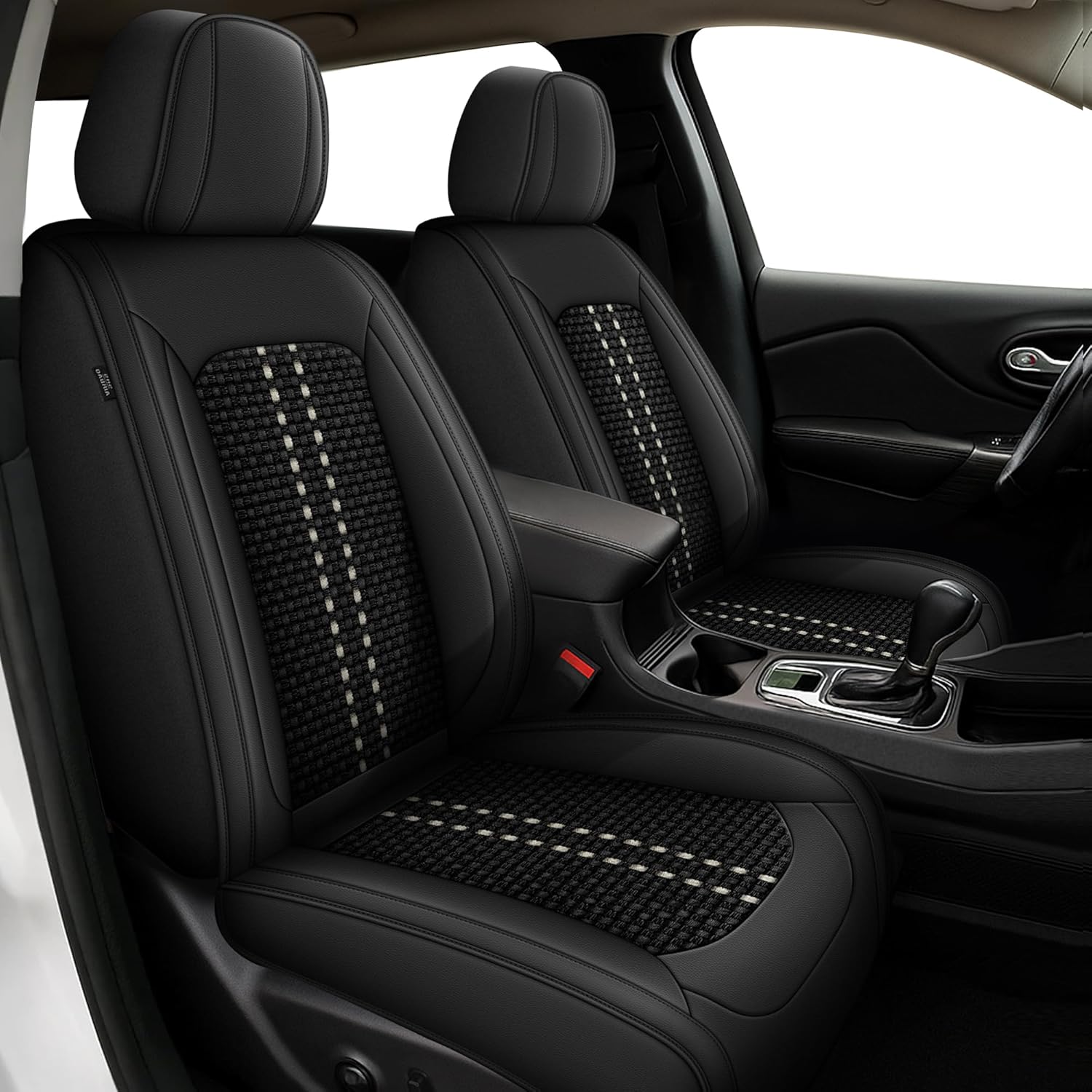 Leather Seat Covers Fit for Dodge Charger 2006-2025 2026 5 Seats Full Set Black Ice Silk Seat Covers (5 Seat Black)