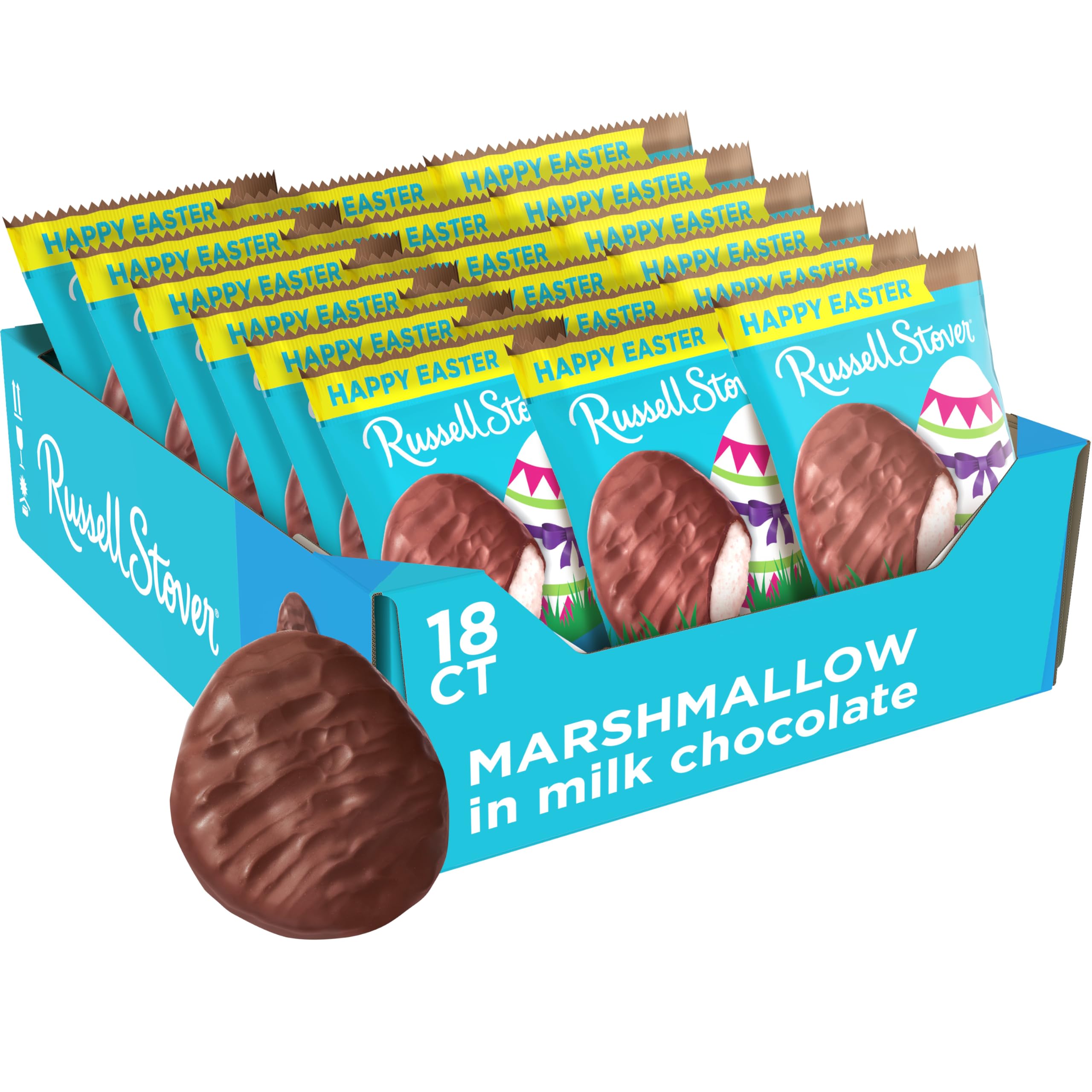 Easter Marshmallow Milk Chocolate Easter Egg, 1.3 oz. (Pack of 18)