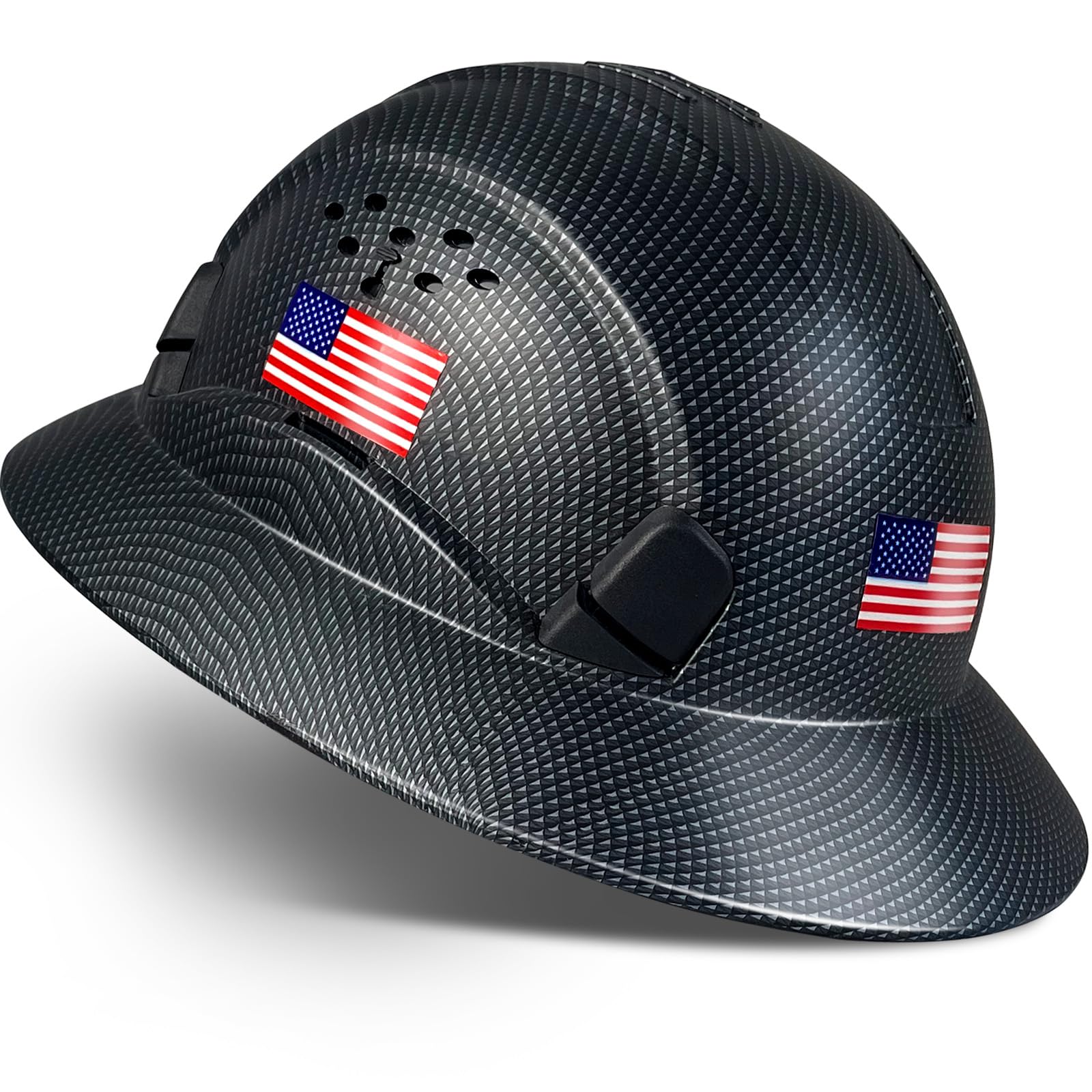 SAFEBUILDER Full Brim Hard Hats Construction Hardhats Safety Helmet Vented Adjustable Lightweight Sunshade Work Caps Industrial Head Protection ANSI Approved