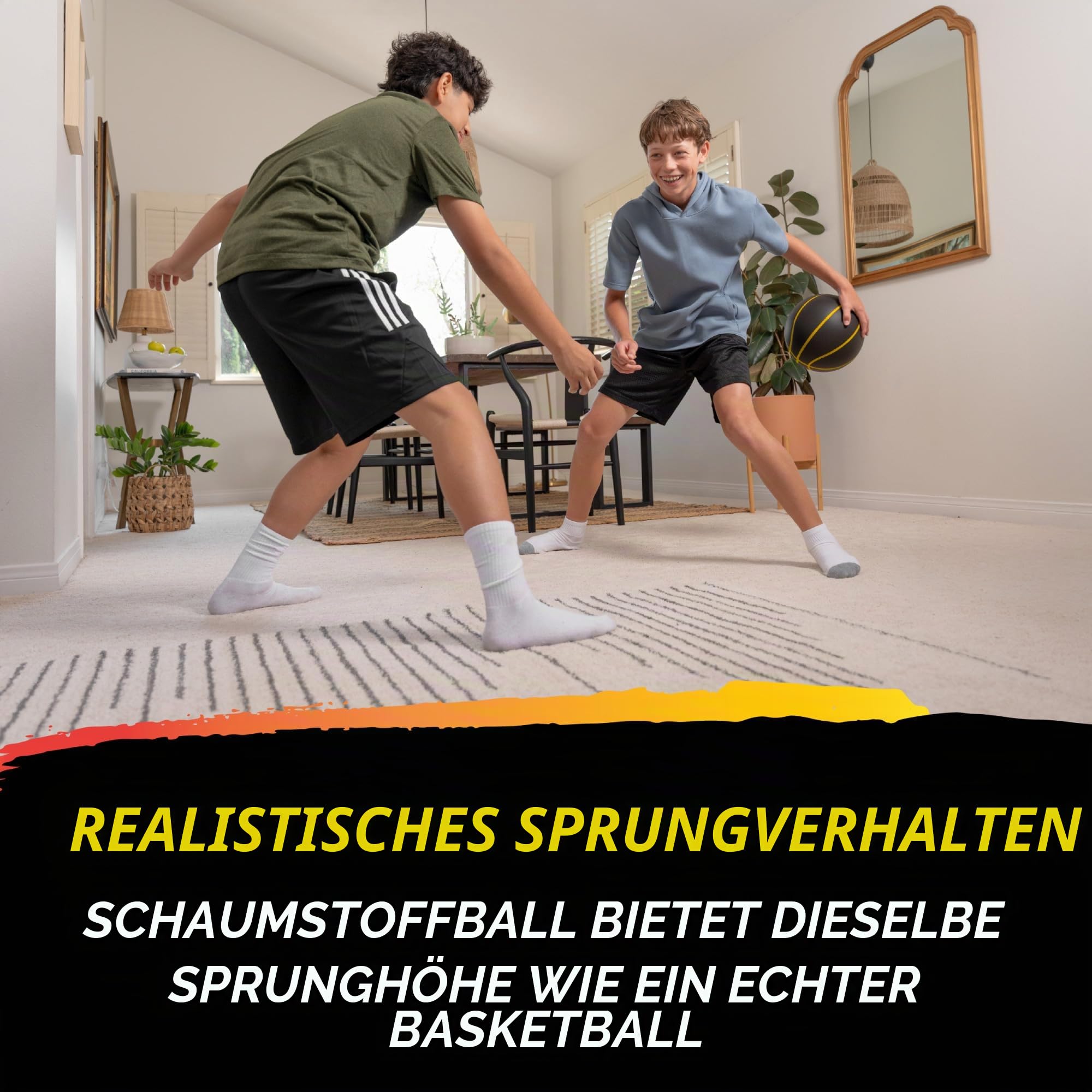 SKLZ Bashhhketball Pro Silent Basketball - Offizieller Schaumstoff-Basketball in Größe 7, 74,9 cm Indoor-Trainingsball mit echter Sprungkraft, leisem Dribbling, robuster Konstruktion und echten