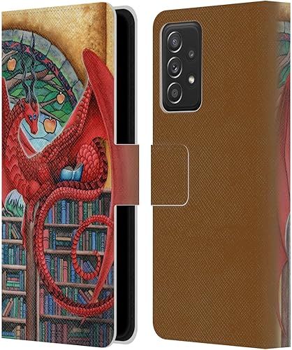 Head Case Designs Officially Licensed Carla Morrow Gateway of Knowledge Dragons Leather Book Wallet Case Cover Compatible with Samsung Galaxy A53 5G