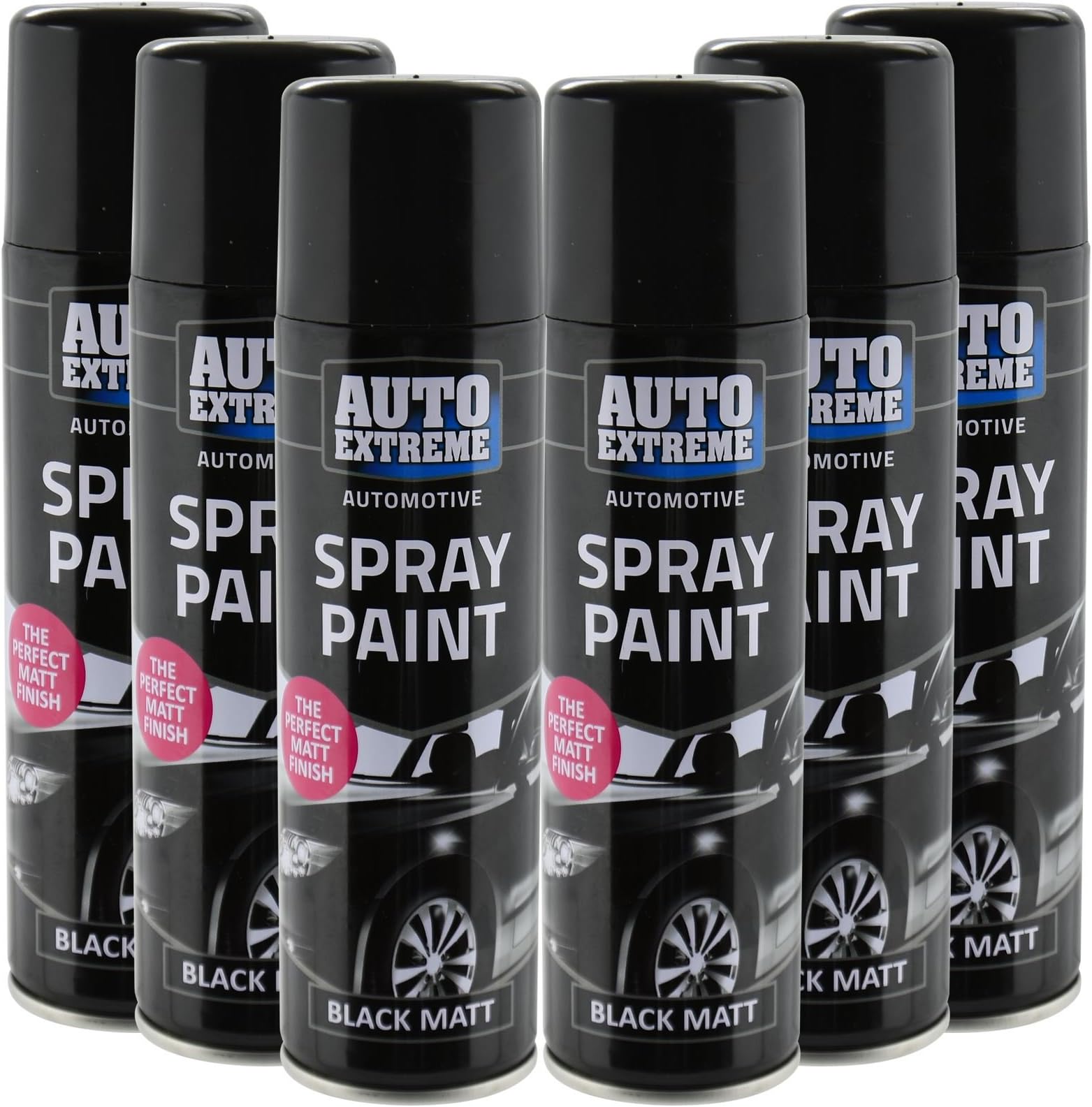 Black Matt Aerosol Spray Cans 250ml Car Auto Extreme Spray Paint (6)