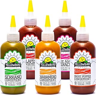Hot Sauce Variety Pack by Yellowbird - Hot Sauce Gift Set Includes 5 Hot Pepper Sauces - Plant-Based, Gluten Free, Non-GMO...