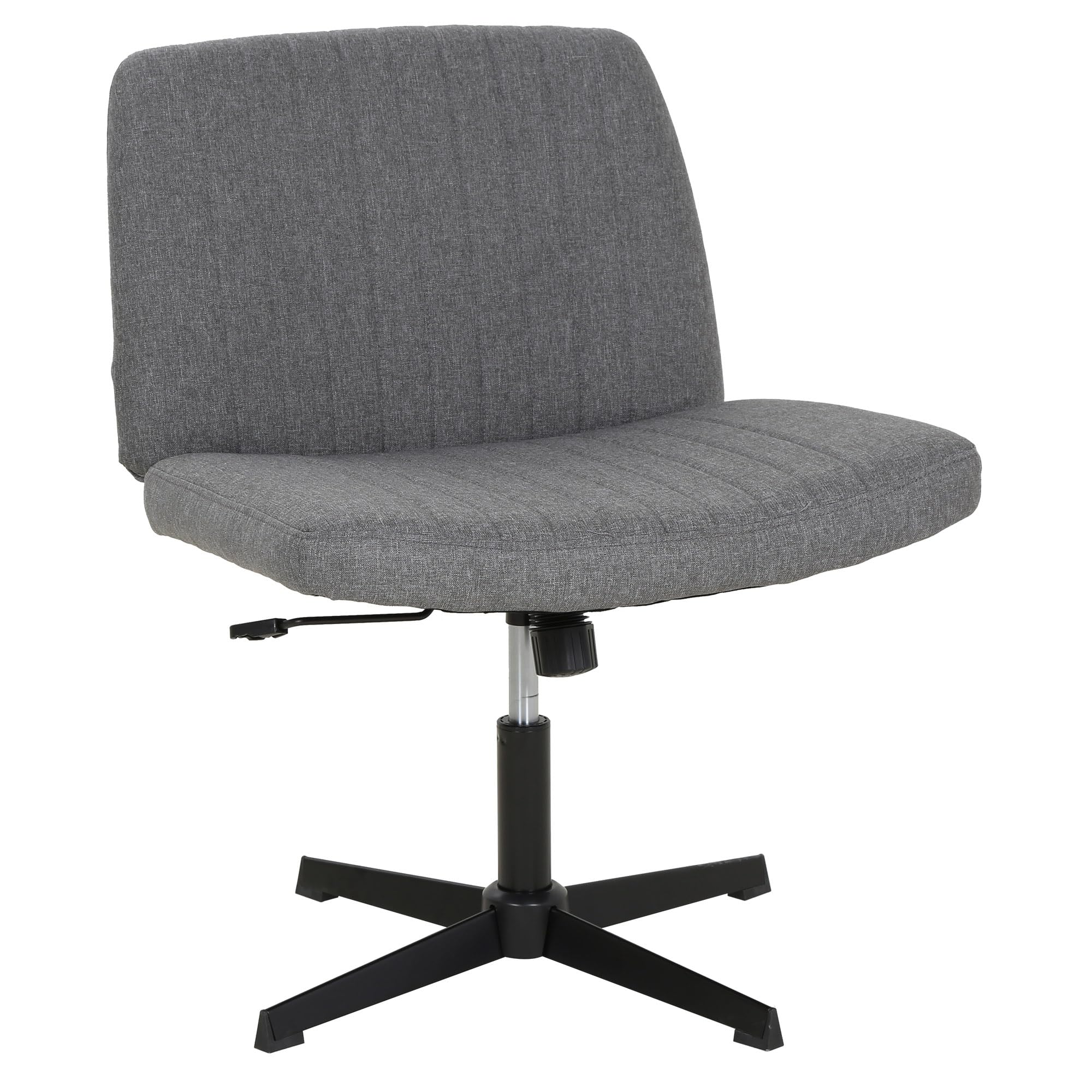 FDW Criss Cross Chair Armless Cross Legged Office Desk Chair Adjustable Swivel Ergonomic No Wheels U Shaped Backrest with Wide Seat Native Sponge Computer Task Vanity Chair for Home Office