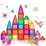 Lotmey Magnetic Tiles for Kids, Magnetic Blocks Building Toys, 3D Magnet Tiles Preschool Educational Stacking STEM Toys for Toddlers Kids 3 4 5 6 7 8-12