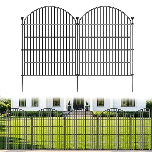 No Dig Garden Fence Panels, Dog Fence Outdoor for Yard, 12 Pack