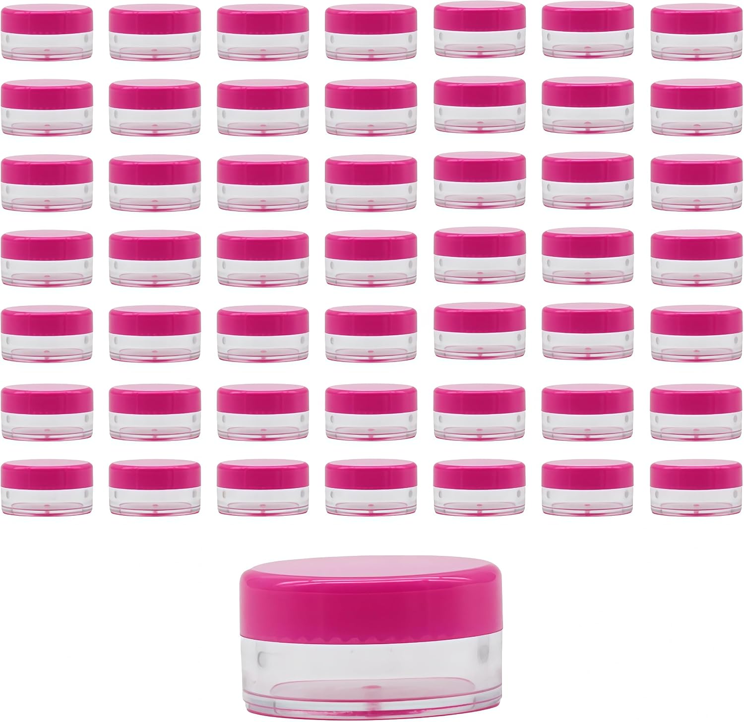 50 Pieces Round Cosmetic Jars 5 Gram Small Sample Pot Jars with Lids Mini Makeup Sample Containers Tiny Samples Jars for storing various cosmetic DIY Making(Rose/5g)