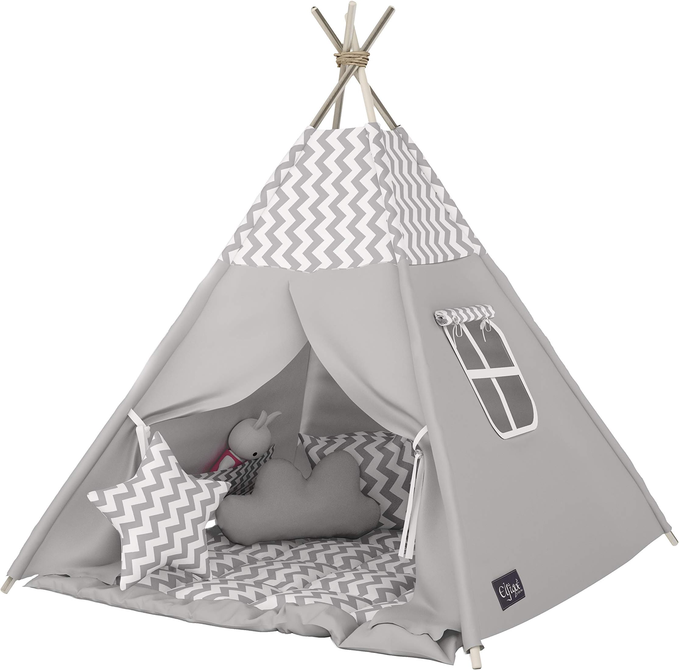 Elfique New Tipi Native American Tent, Play Tent, Including Double Padded Blanket