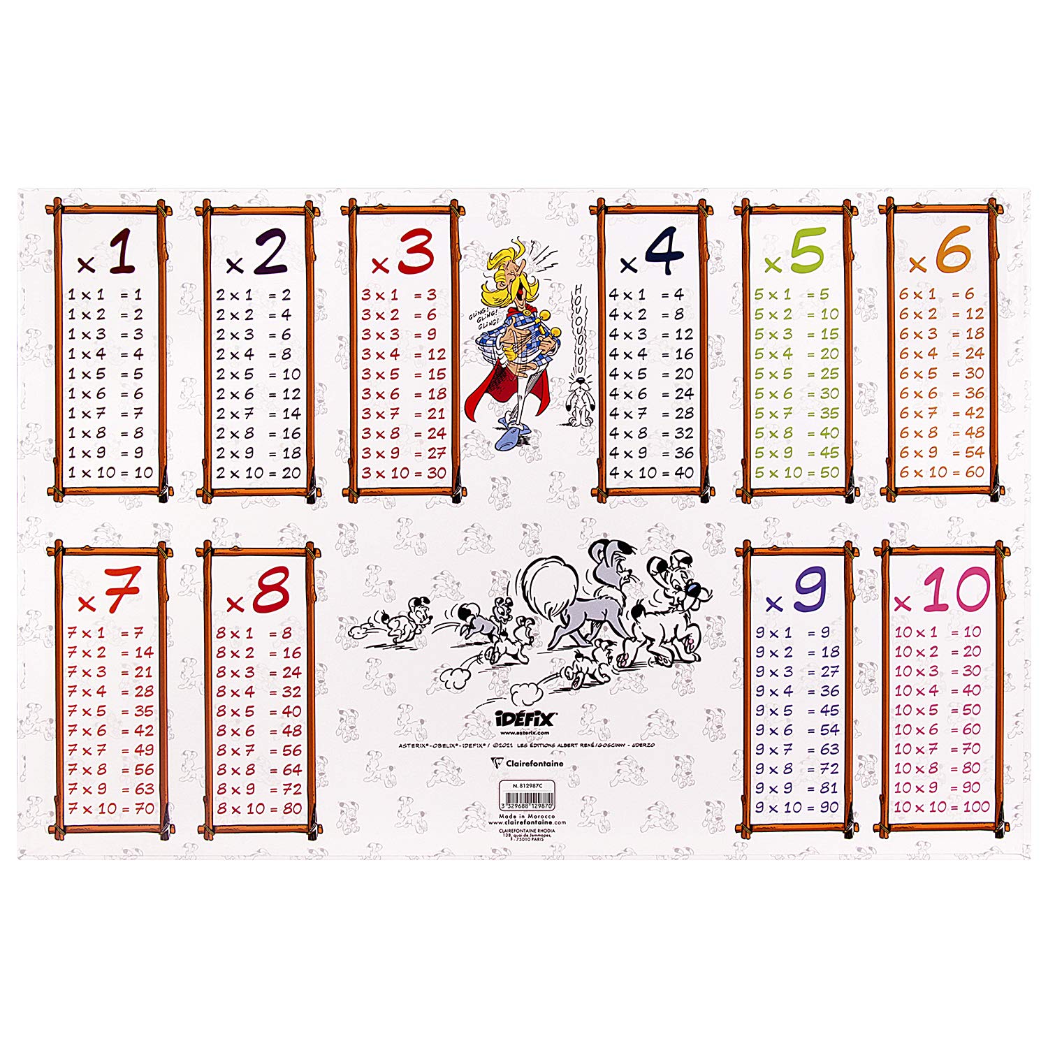 Clairefontaine 812987C Astérix - Vade de escritorio (60 x 40 cm), diseño de mesas, color blanco