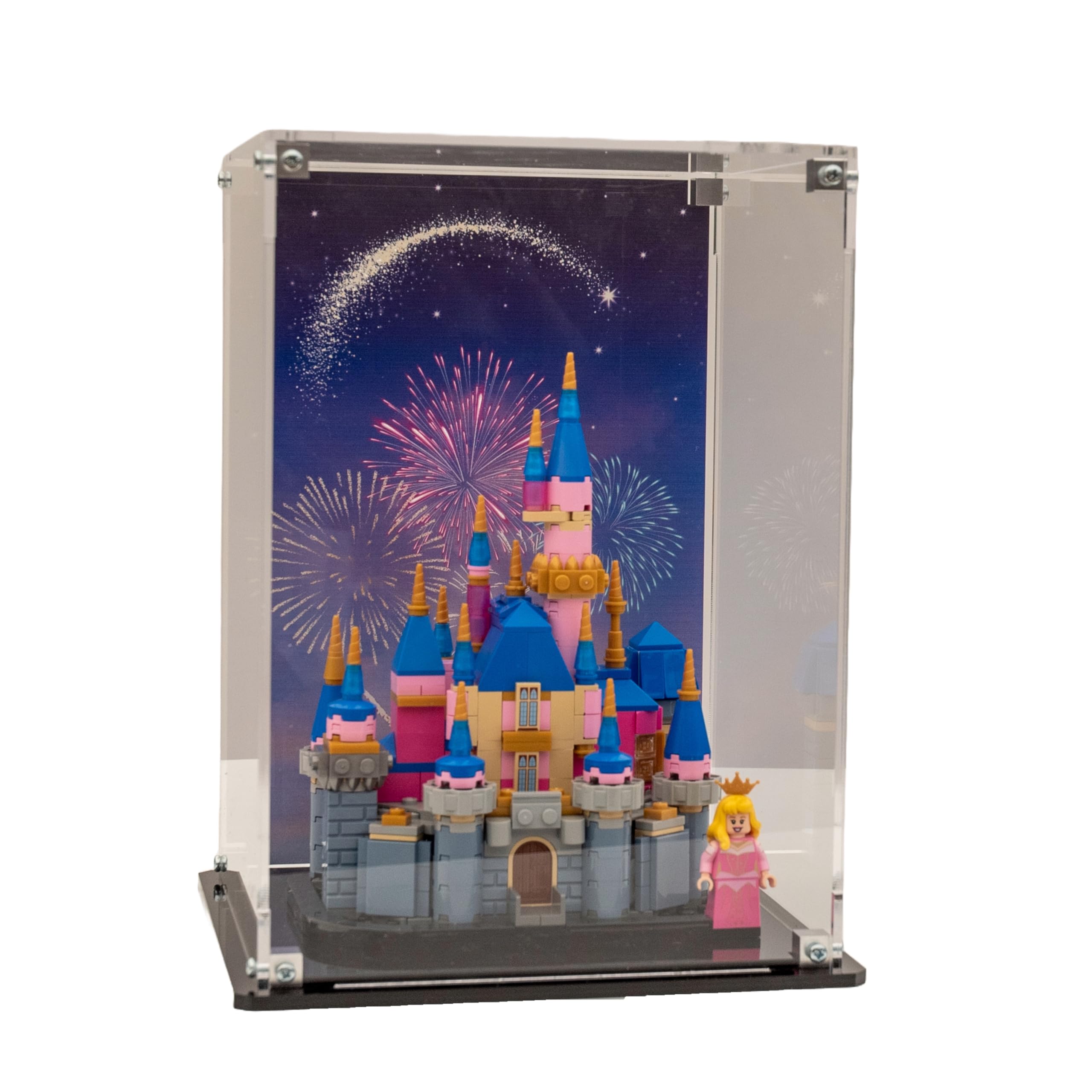 Acrylic Display Case for Lego® Sleeping Beauty Castle 40720 (Printed Back Panel)