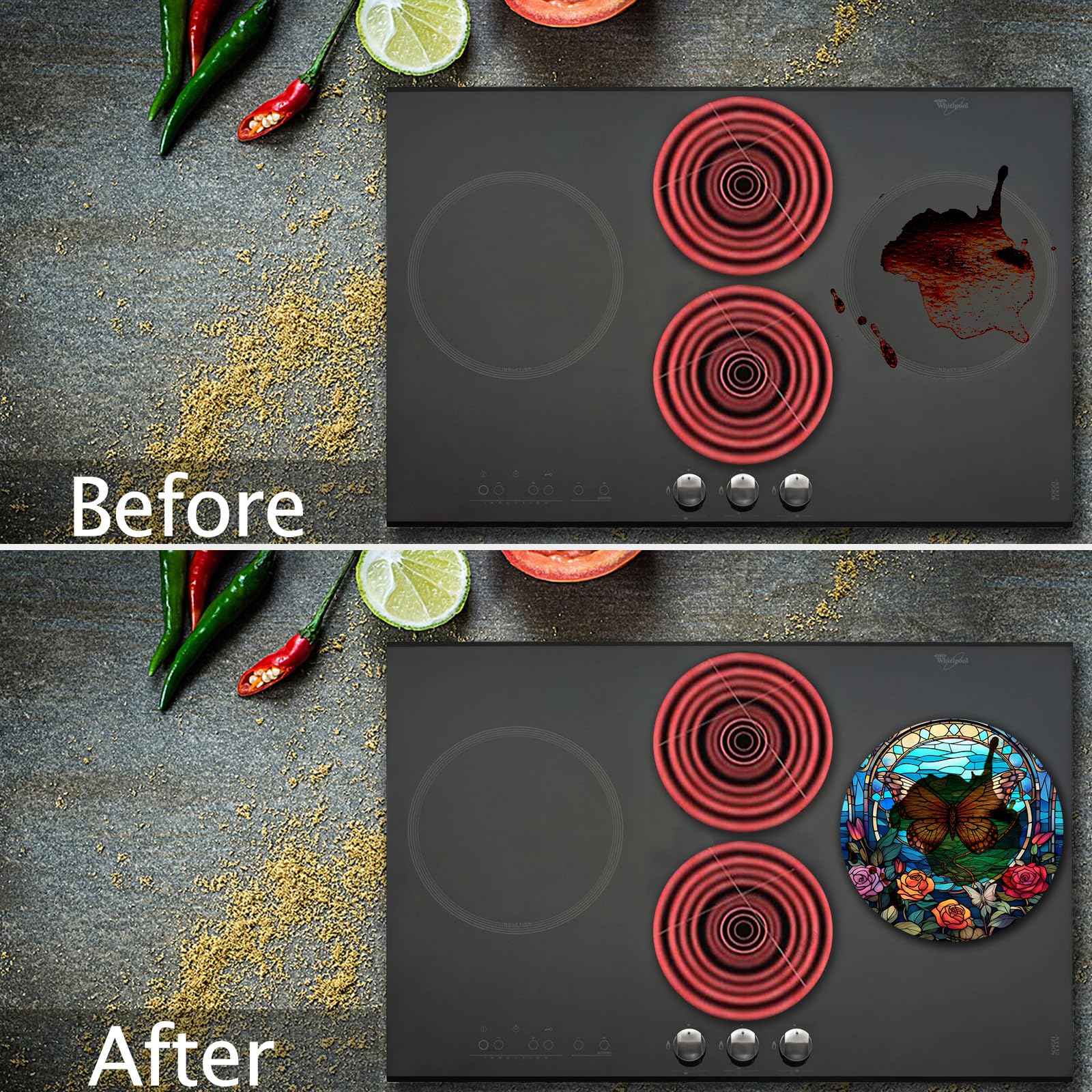 Butterfly Electric Stove Burner Covers, Set Of 4 Round