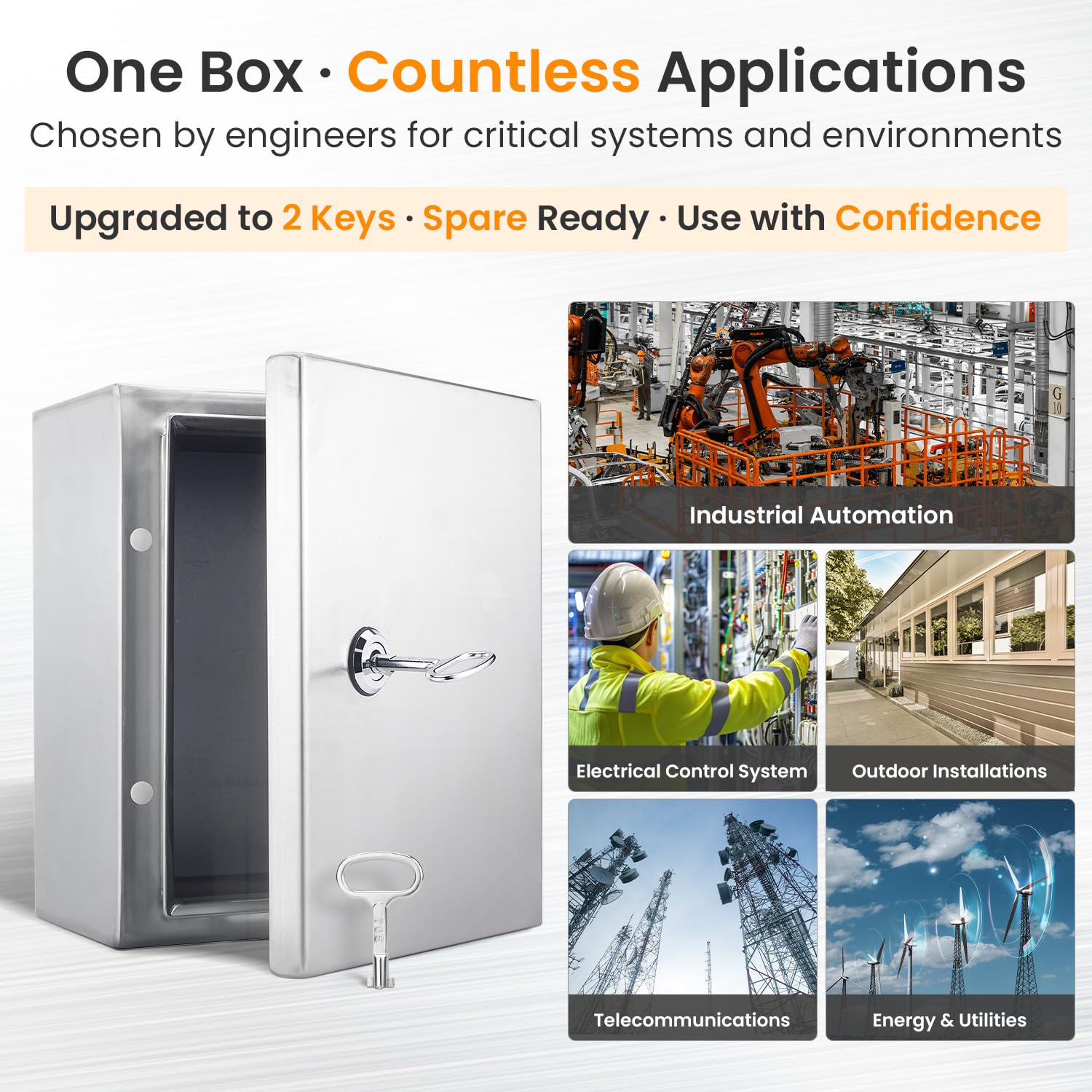 Stainless Steel Electrical Box - Waterproof & Lockable -5