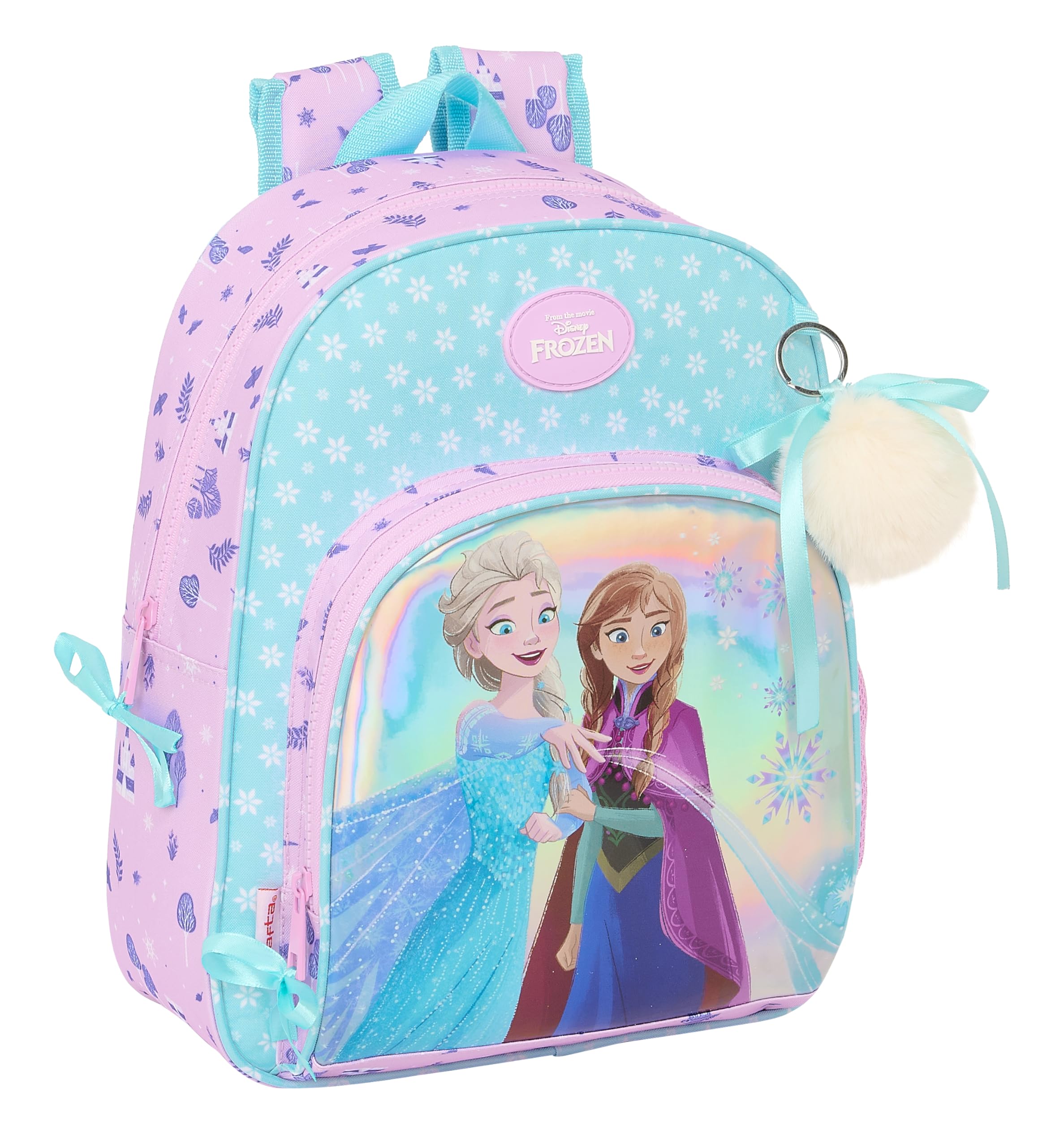 Safta FROZEN COOL DAYS - Mochila Infantil, Ideal para Niños de Diferentes Edades, Cómoda y Versátil, Calidad y Resistencia, 28x10x34 cm, Color Violeta/celeste