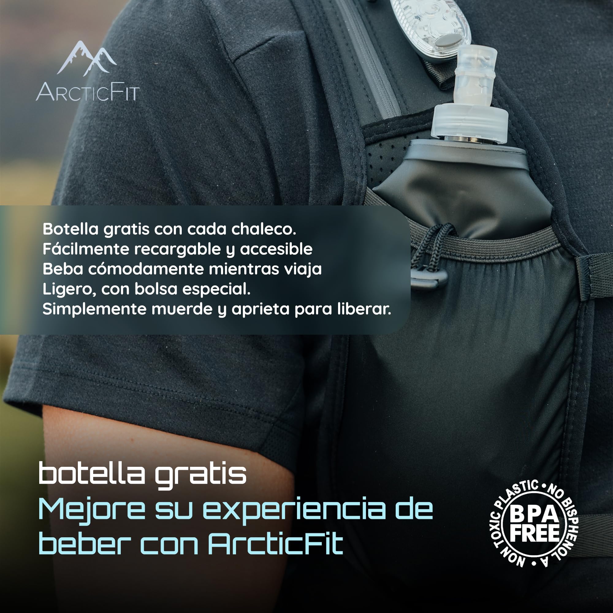 ArcticFit LED Running Vest - Adjustable Unisex Reflective Vest with Phone Holder and Storage - Lightweight and Durable Running Backpack Alternative - Hydration Vest