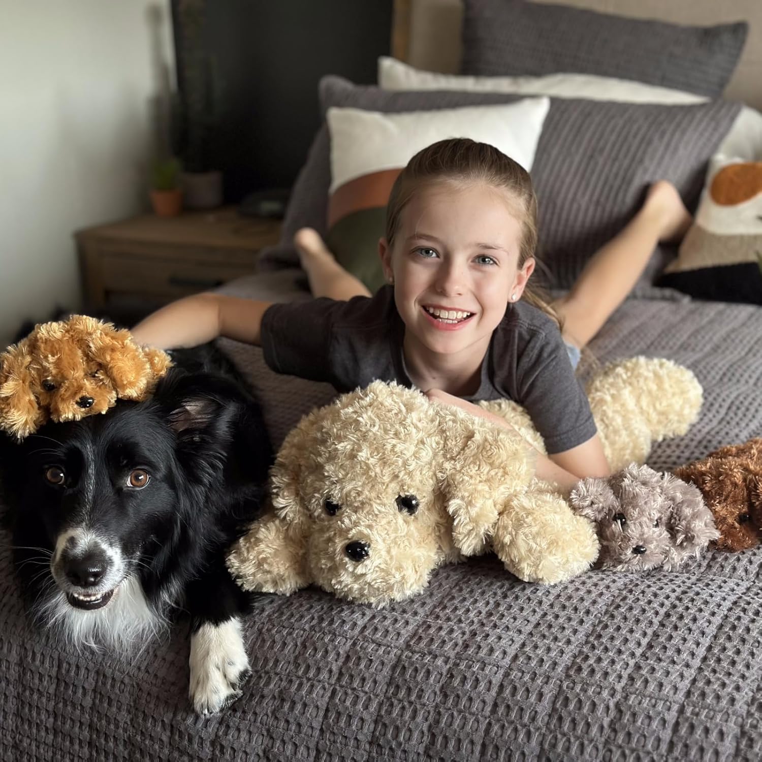 MorisMos Labradoodle Dog Stuffed Animals with Baby Inside, Soft 24 Inch Stuffed Poodle Dog Plush Toys, Puppy Stuffed Animal Toys Gift for Kids, Girls, Boys Christmas, Birthday, Labradoodle