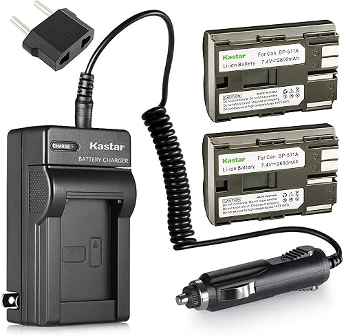 Miniatura 6 de Kastar Batería (paquete de 1) y cargador para Canon BP-511, BP-511A, BP511, BP511A y EOS 5D, 10D, 20D, 30D, 40D, 50D, Digital Rebel 1D, D60, 300D,