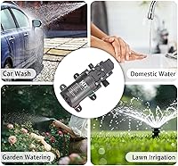 Vista 2 de Bomba de diafragma de transferencia de agua de 12 V CC, bomba pulverizadora autocebante con interruptor de presión 4L/min 1.05GPM 108PSI ajustable