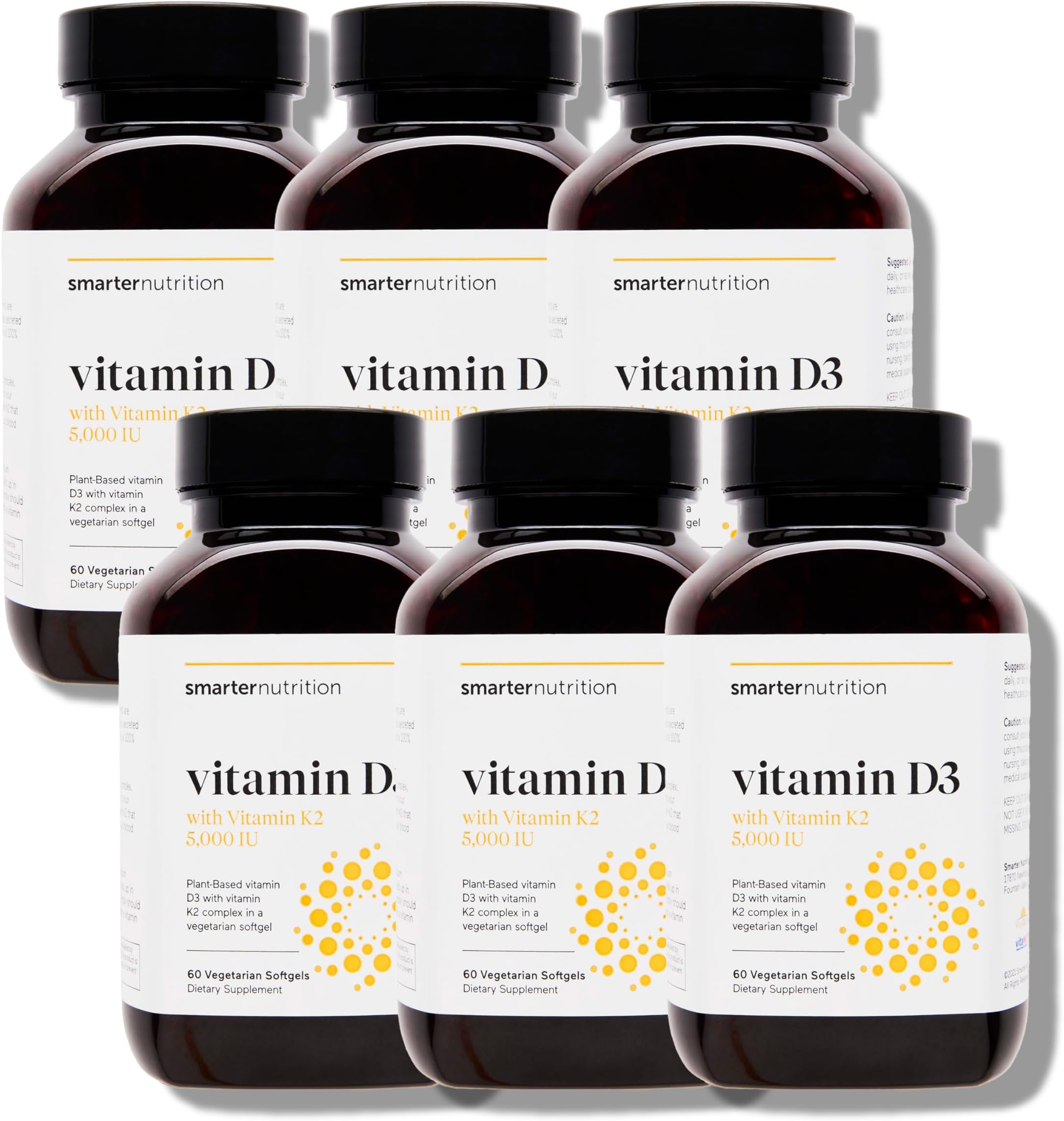 - SMARTERNUTRITION Vegan Vitamin D3 5000 IU + Natural Vitamin K2 1100 mcg in Organic Coconut & Olive Oil - D3 K2 Supplement for Immune & Bone Support - 360 Softgels[180 Day Supply]