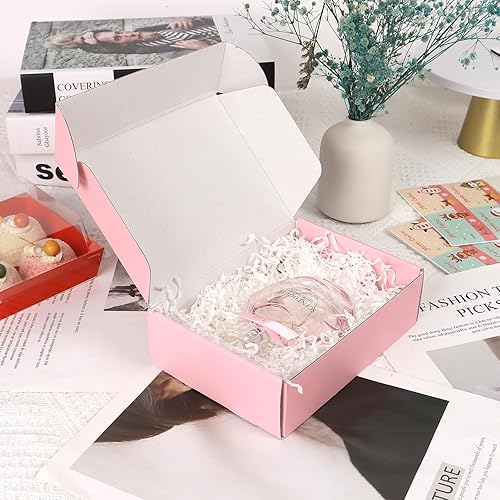 Miniatura 5 de Paquete de 30 cajas de envío de 6 x 4 x 1.6 pulgadas, cajas rosadas para embalaje de pequeñas empresas, cajas de cartón corrugado para envíos de