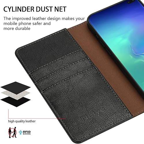 Miniatura 4 de Neiye Funda tipo cartera para Samsung Galaxy S10 Plus con bloqueo RFID, soporte de ranura para tarjetas, funda protectora de cuero para Samsung