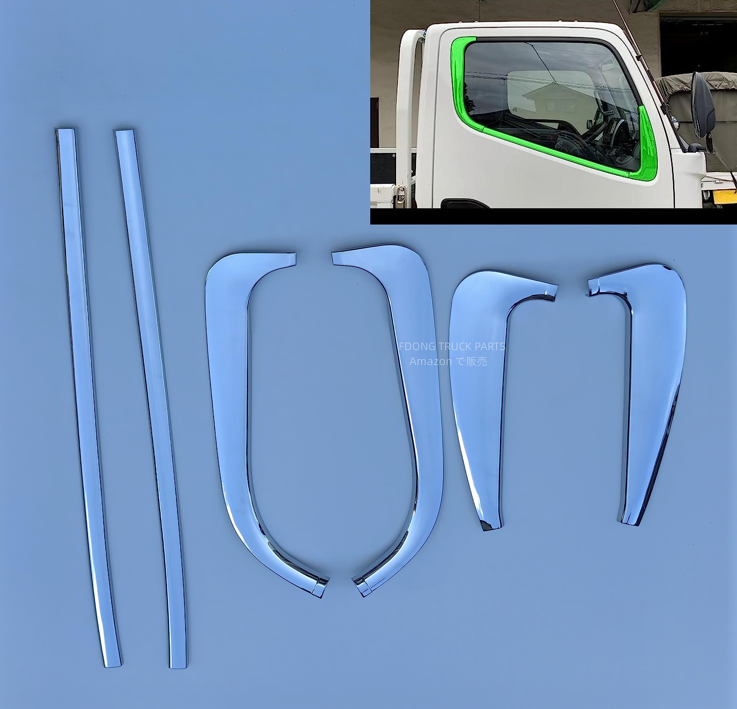 Ｔ★ジェネキャン用メッキサイドピラー★ オリジナル メッキ リアサイドピラー 左右セット 三菱ふそう