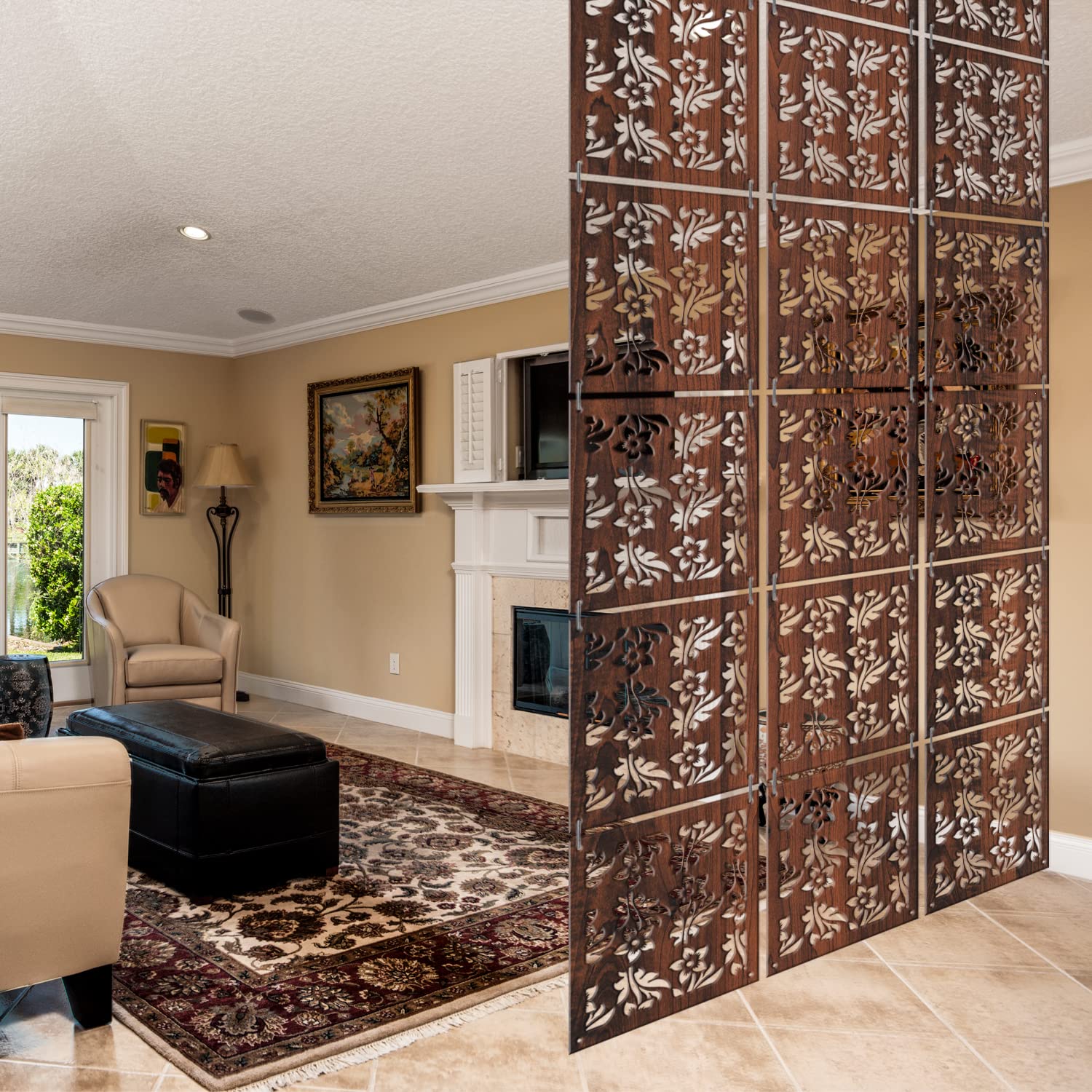 RANDOM 12 PCS Hanging DIY Room Divider Attractive Pattern Panels Decorative Wall Screen Panel Hollow Out Design for Living Dining Room Kitchen Bedroom Office Bar Restaurant Home Hotel Decor (Multi 24)-image-32