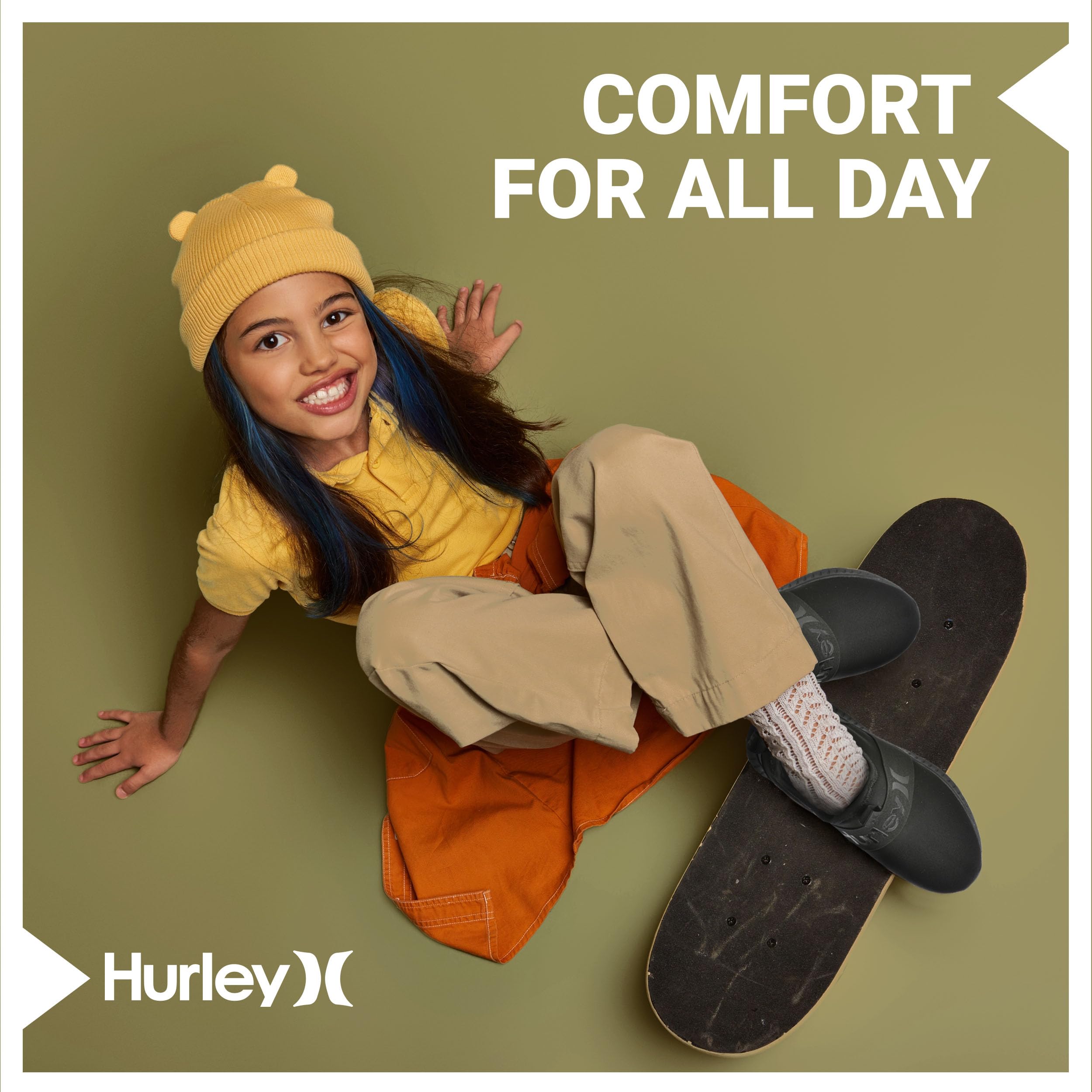 Hurley Camby - Scarpe da ginnastica leggere senza lacci, per camminare, basket, tennis, da corsa, traspiranti, per ragazzi e ragazze, con soletta imbottita e suola in gomma antiscivolo