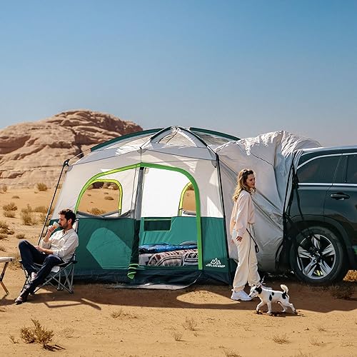Miniatura 8 de Tiendas de campaña SUV para acampar para 6 personas, impermeable, tienda de campaña familiar con accesorio para portón trasero para SUV, Jeep,