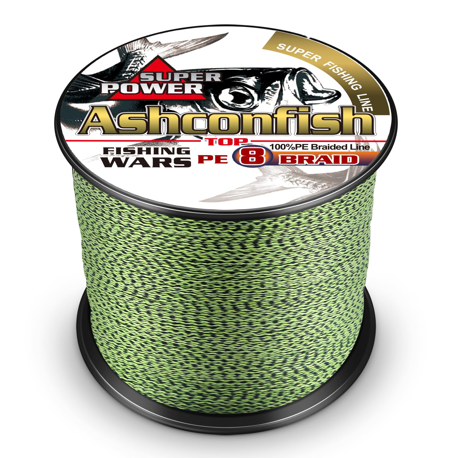 Ashconfish Braided Fishing Line- 8 Strands Super Strong PE Fishing Wire-100M/109Yards-300M/328Yards-500M/547Yards-1000M/1093Yards -6lb 8lb to