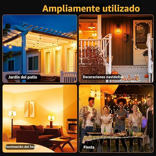 Miniatura 5 de Y- STOP Bombillas LED de llama mejoradas, 4 modos de luz parpadeante para exteriores con efecto invertido, bombilla de llama de base E26 para