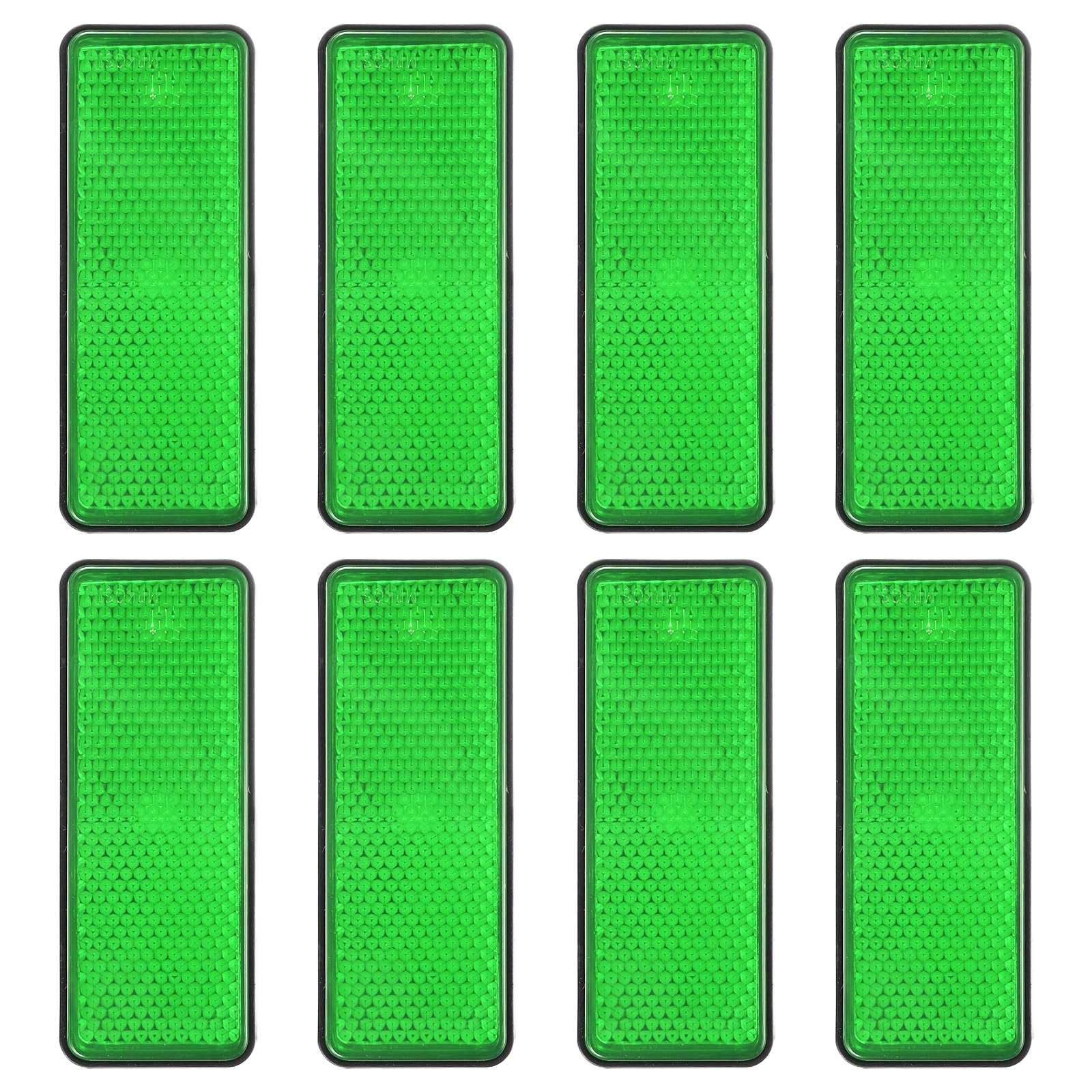 PATIKIL Rectangle Rear Reflectors, 8 Pcs Safety Reflective Warning Reflector Plastic Universal Motorcycle Reflector with M5 Screw Mount for Car Motorcycle Trailer Bike Bicycles Dirt, Green